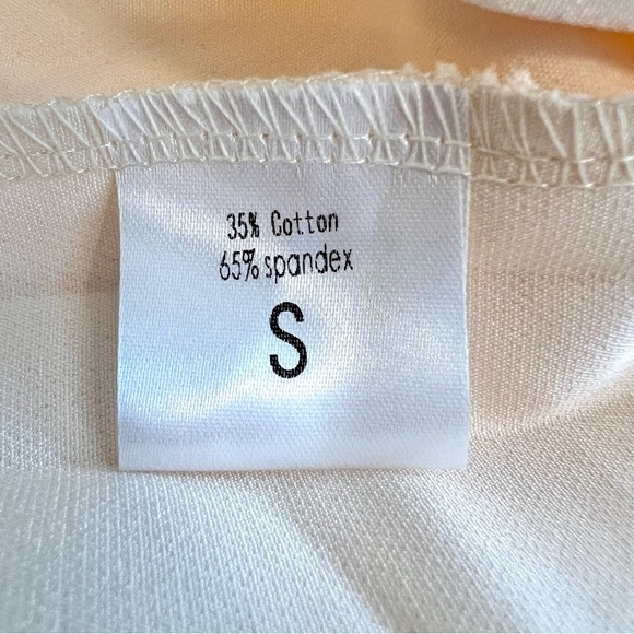 NWOT Cream Pleated Satin Skirt with Long Sleeve Sweatshirt Top, Size Small - Picture 9 of 9